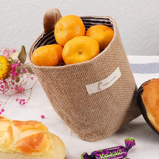 4 Pack Wall Hanging Storage Bags Hanging Storage Bags Cotton Linen Storage
