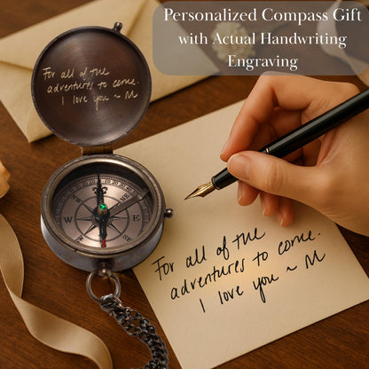 Engraved Compass Gift for Men – Personalized Brass Pocket Compass – Custom Antique Keepsake for Son, Husband, Boyfriend, or Dad – Graduation, Father’s Day, Anniversary, Birthday, or Christmas Gift