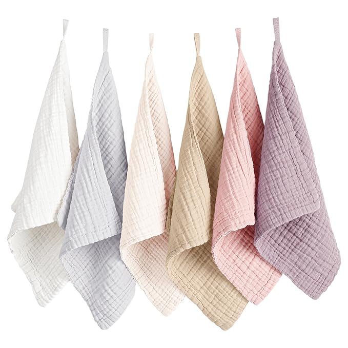 Konssy 6 Pack Face Cloths, Soft Wash Cloth