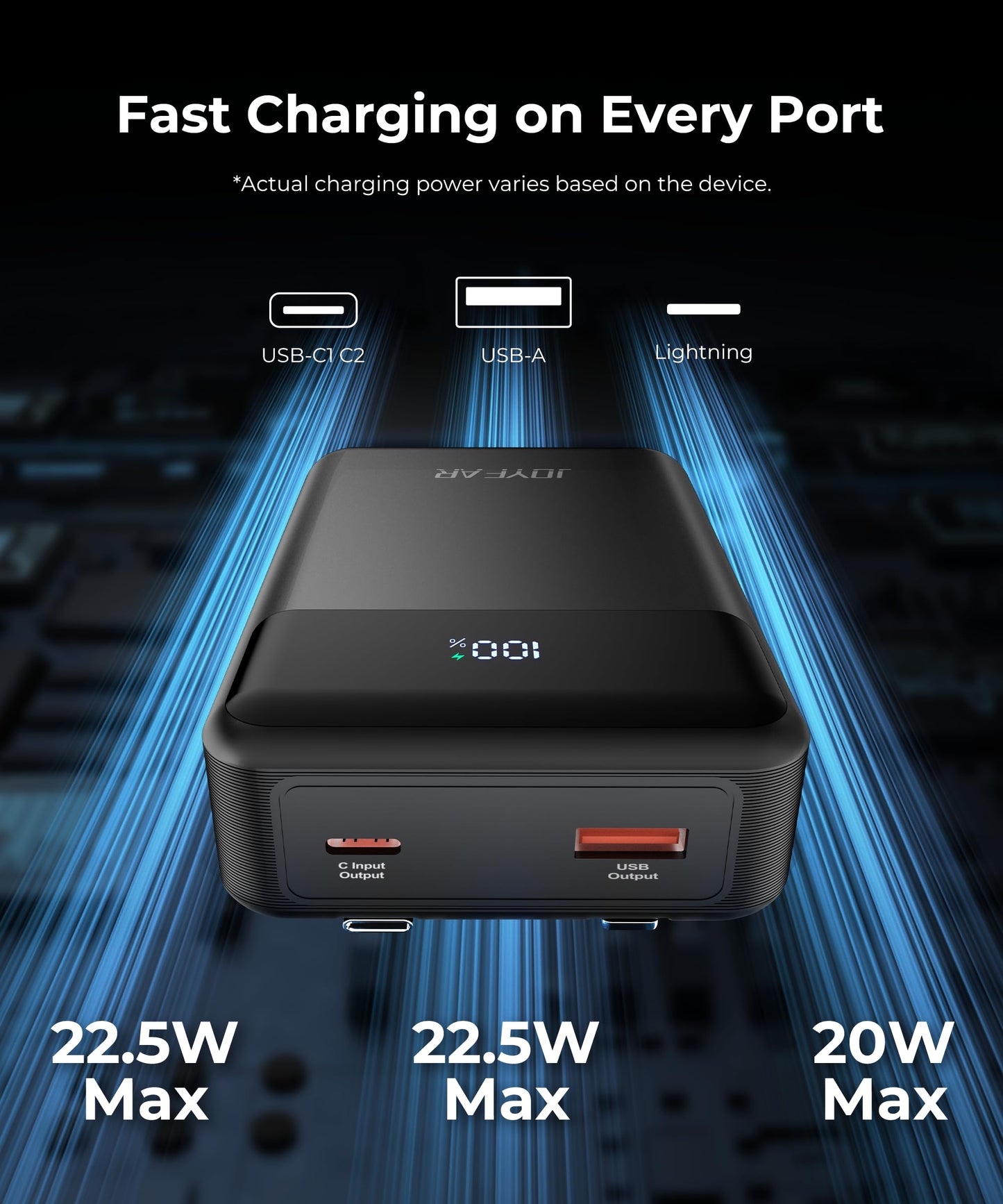 Portable-Charger-Power-Bank Travel Essentials Battery Pack USB C 30000mAh Built in Cable 22.5W Phone Fast Charging Powerbank Compatible with iPhone 16 15 14 13 12 11 iPad Samsung Google Xiaomi