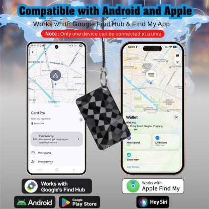 Reyke 2026 New Wallet Tracker for Both iOS & Android Phones, Dual System Rechargeable Tracking Card Compatible with Apple Find My & Google Find Hub Device for Luggage, Passport, Purse Gift