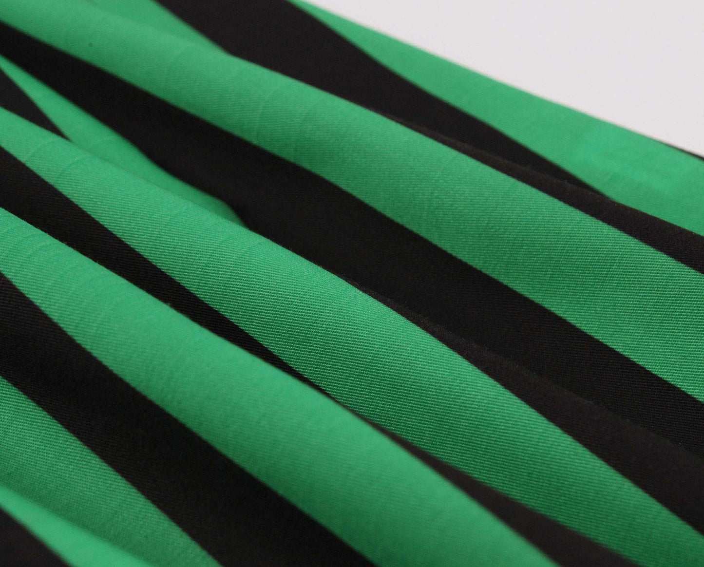 Wellwits Women's Tie Neck Halloween Gothic Black and Green Stripe Vintage Dress L