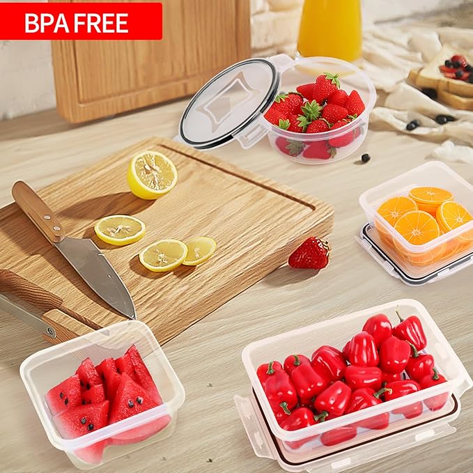 Skroam 36 Pack Food Storage Containers, Plastic BPA-Free Meal Prep Container