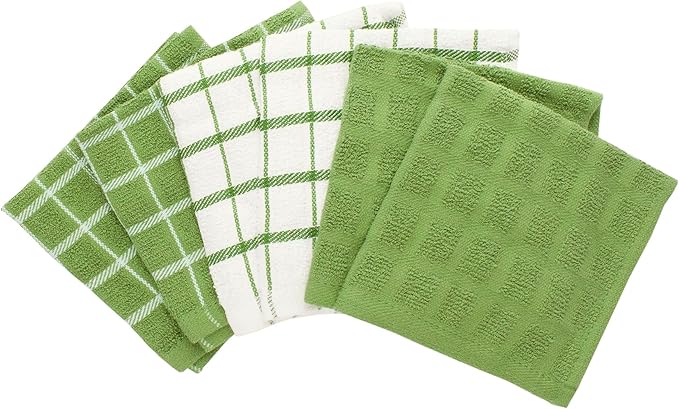 Ritz Terry Check Dish Cloth Set: Highly Absorbent & Super Soft