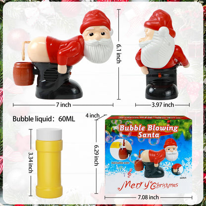 Santa Claus Bubble Butt Machine, Automatic Bubble Blower Machine Santa Claus Toy, Funny Santa Automatic Fart Bubble Machine with Music & Flashing Lights, Bubble Blower for Outdoor & Indoor Activity