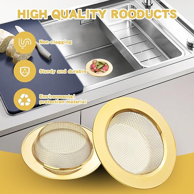 RQYEKDO 3-Pack Kitchen Sink Strainer Stainless Steel