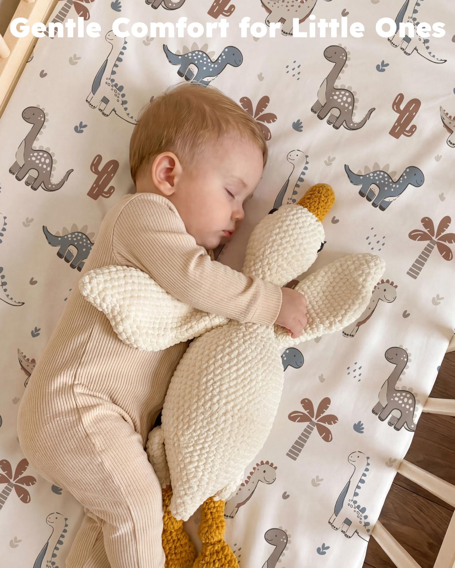 Nyessmee Baby Crib Sheets for Boys and Girls, Fitted Crib Sheets 52" x 28", Soft Breathable Microfiber Sheets for Standard Crib and Toddler Mattress, 2-Pack Brown Dinosaur