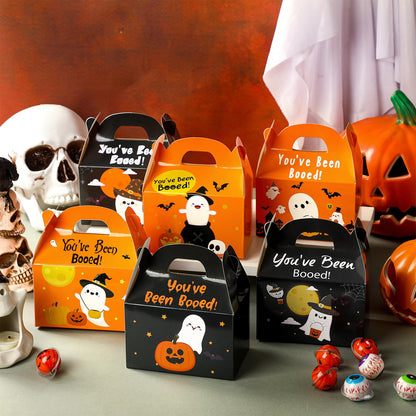 Yexiya 24 Pcs You've Been Booed Halloween Treat Box Set Ghost Pumpkin Bat Party Favors Boxes Boo Gift Boxes with Handle for Halloween Party Favor Supplies Birthday Decoration Holiday Gifts