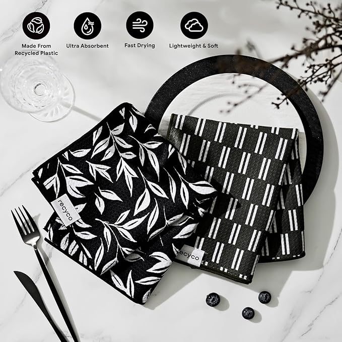 RECYCO Waffle Kitchen Towel Set of 2
