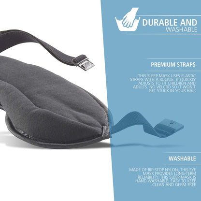Lewis Comfort Eye Mask with Adjustable Straps Blocks Out All Light, Gray, One Size