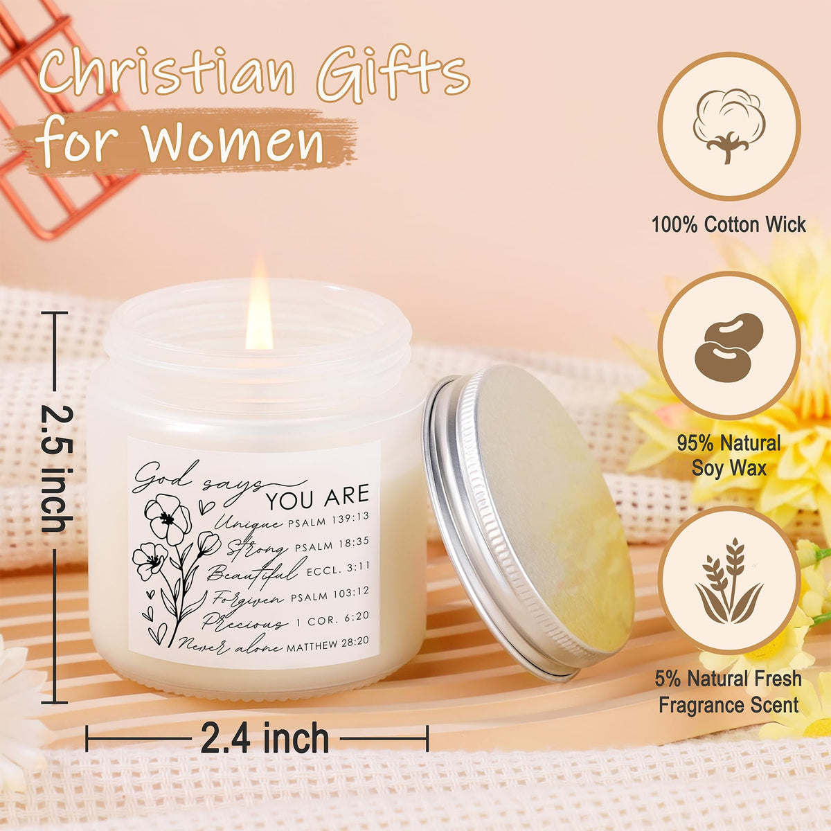 JTENGTOP Christian Religious Gifts for Women, Mothers Day Birthday Graduation Gifts for Women Her, Best Friend Sister Mom Christmas Valentines Easter Friendship Faith Ideas Present
