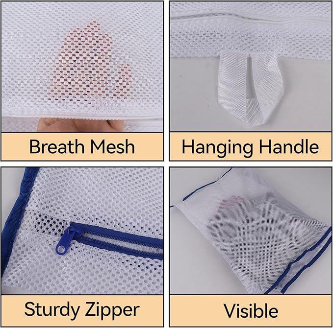 Klmnop 2 Pack Over the Door Laundry Hamper, Large Mesh Laundry Hamper Bag