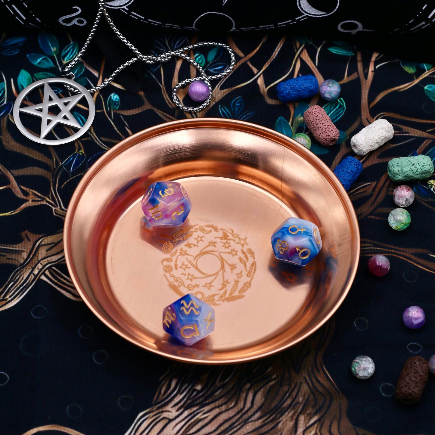Copper Offering Bowl Ritual Plate Great for Altar,Incense Burner, smudging Bowl, Offering Dish,Candle Trays, Ash Catcher,Jewelry Dish (Shaman Totem)