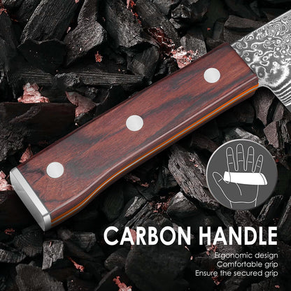COOKLET'S Chef Knife, 8 Inch Professional VG10 Damascus High Carbon Stainless Steel Ultra Sharp Chef Knife, Vegetable Meat Kitchen Cooking Knife, G10 Ergonomic Color Wooden Handle with Luxury Gift Box