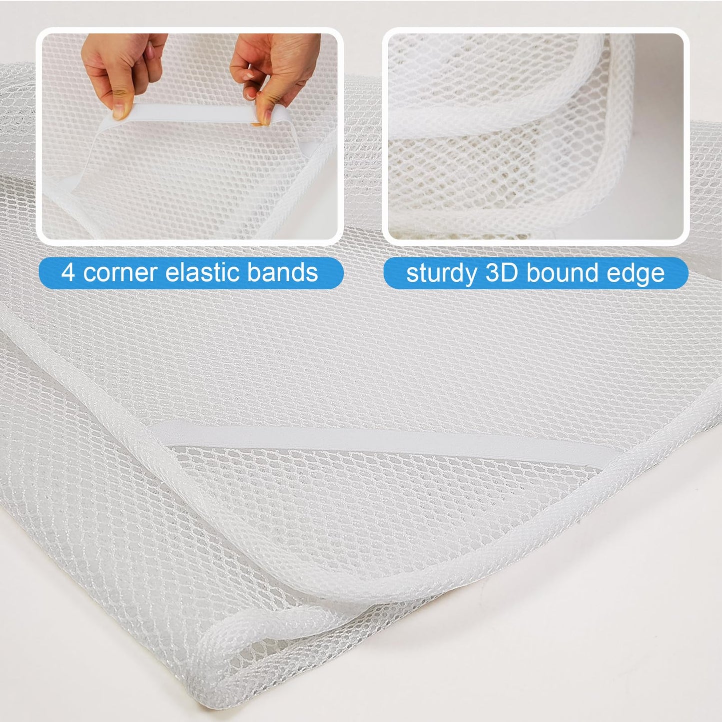 Esme L&H Mattress Underlay RV Ventilated Mattress, Super Breathable 3D Mesh Fabric, Queen Size, RV Bed Pads, White, Breathable, Washable