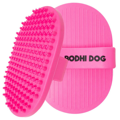 Bodhi Dog Shampoo Brush - Pet Grooming & Bath Supplies for Dogs and Cats - Bath Brush for Long & Short Hair - Premium Scrubber for Shower, Bathing & Massage (Two Pack, Pink)