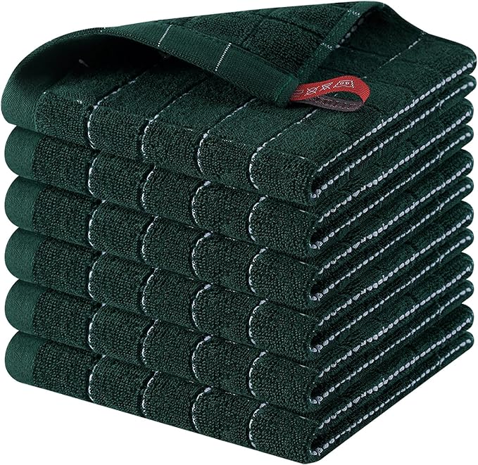 Homaxy 100% Cotton Terry Kitchen Dish Cloths, Ultra Soft and Absorbent Dish