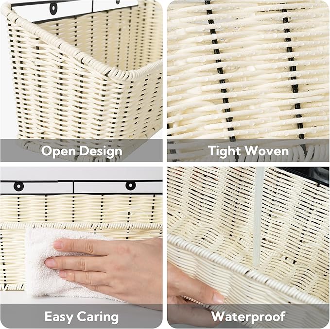 GRANNY SAYS Wicker Hanging Basket, 2 Pack Storage Baskets