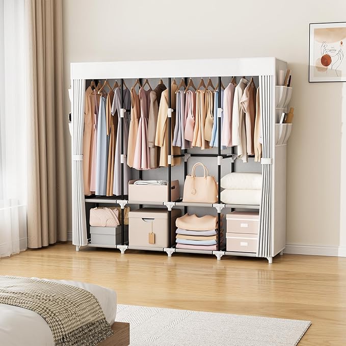 VTRIN Portable Closet for Hanging Clothes 67 Inch Wide Large Capacity Portable