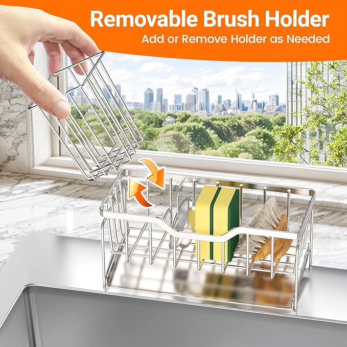 StorageRight Kitchen Sink Caddy Organizer, Rustproof Sponge Holder