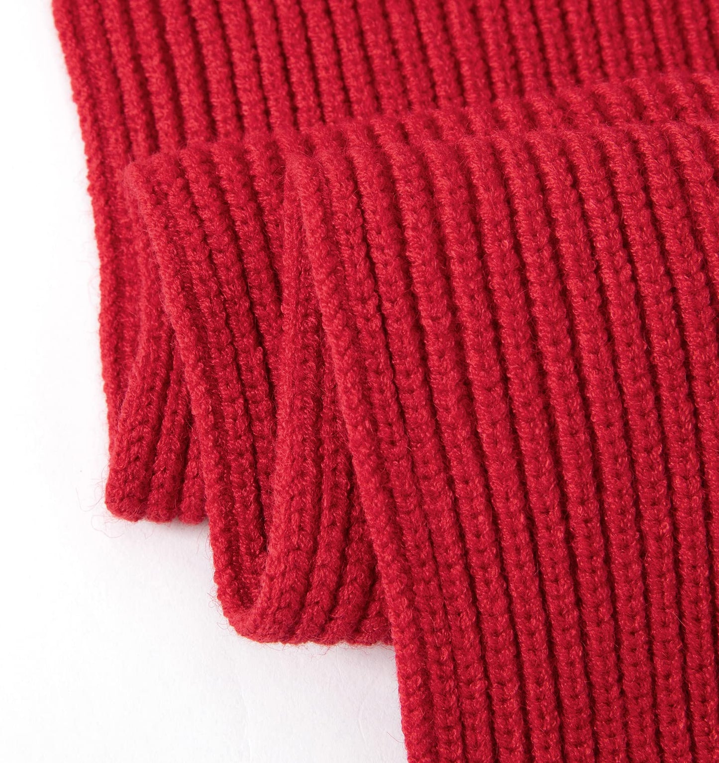 Lallier 3Pcs Kids Hat Scarf and Snow Gloves Set, Winter Knit Warm Soft Pom-Pom Beanie Outdoor for Boys Girls and Toddlers (Red)