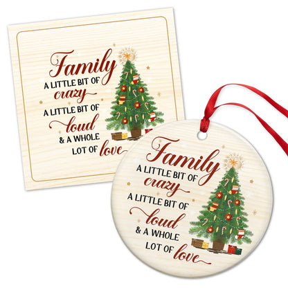 WRAPIX Christmas Ornament Gifts for Women Men - Ceramic Christmas Ornaments 2025 with Card for Tree Decorations - Family Birthday Stocking Stuffers Gifts for Mom Dad, Sister Brother, Grandma Grandpa