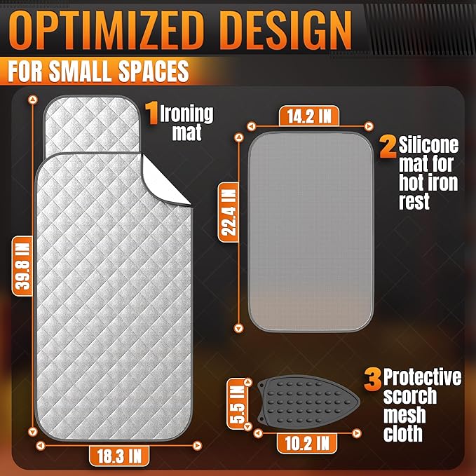 Portable Ironing Mat for Table Top – Foldable Ironing Pad for Table
