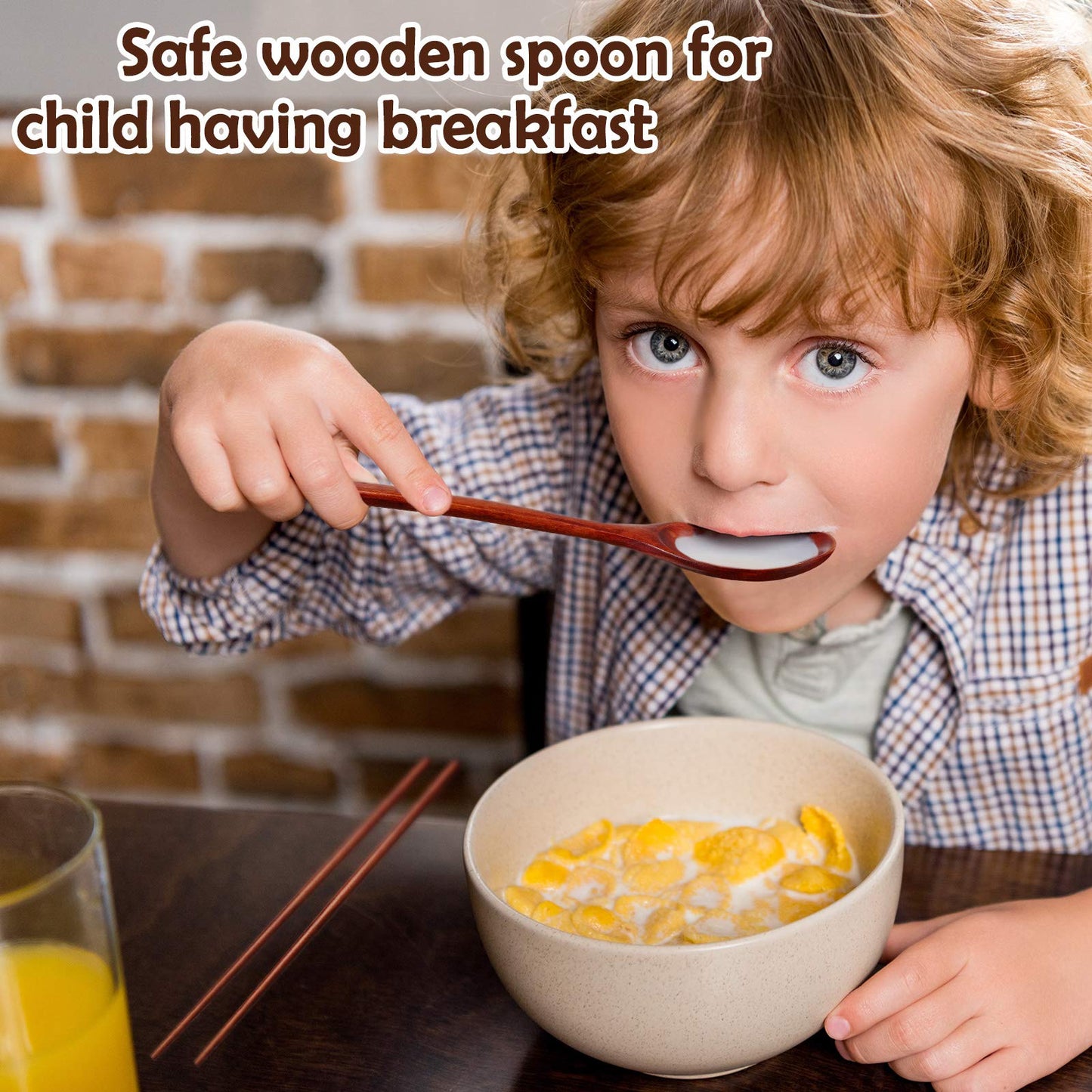 Wooden Spoon and Chopsticks Set Long Handle Spoon Chopstick Flatware Reusable Tableware Combination Utensils for Eating Food, 9.3 Inch (8)