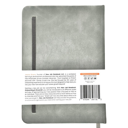 New Job Notebook Onboarding & Onwards! - Hardcover Guided Journal For Work, Business, Office Professionals Starting a Job, A5 Size (5.8 x 8.3 inch), 185 Pages, 120gsm Paper, Personal Organizer, Grey