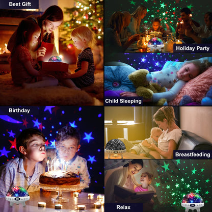YACHANCE Kids Night Light Projector with White Noise Machine, 29 Soothing Sounds Star Projector, Baby Sensory Lights Toys for Children, Boy & Girls Gifts, Sound Machine with Timer and Remote