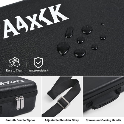 Playmat & Deck Box Carrying Case – For TCG/CCG/MTG Gamemat with 4 Deck Boxes, 3 Compartments for Playmat, Deck Box and Dice, with Adjustable Shoulder Strap, Handle, Fits 14",15”,16" Playmats Black