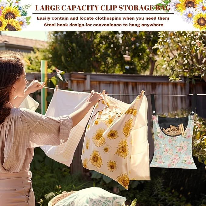 Clothes Pin Hanging Bag, Large Capacity Clothespin Bag Clothes Pin Hanging Bag