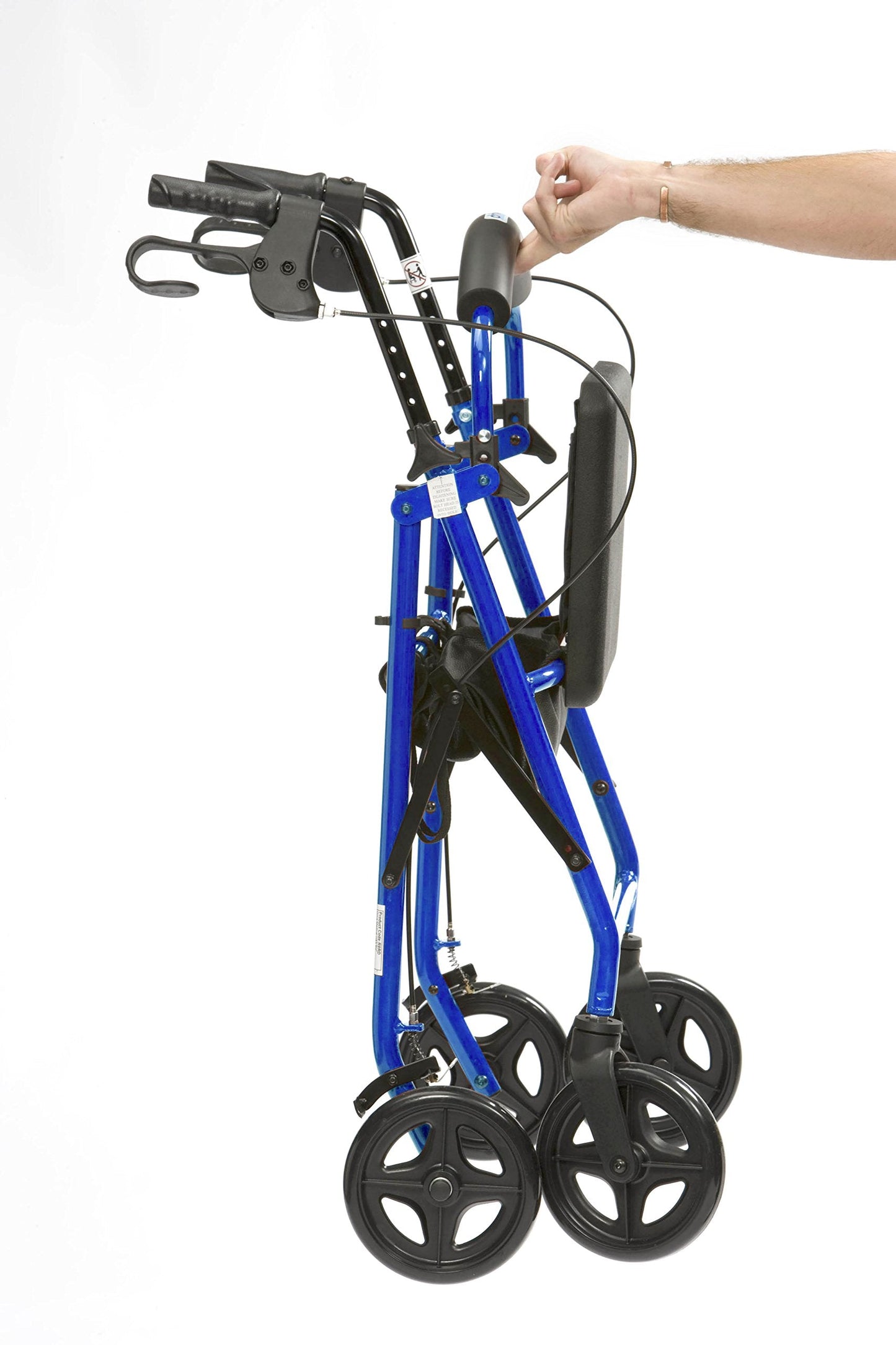 Drive Devilbiss R8 Blue Aluminium Rollator with Padded Seat and Vinyl Underseat Bag