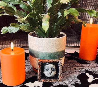 Eywamage Orange Fall Flameless Pillar Candles with Remote, Flickering Thanksgiving LED Wax Candles Battery Operated Set of 3