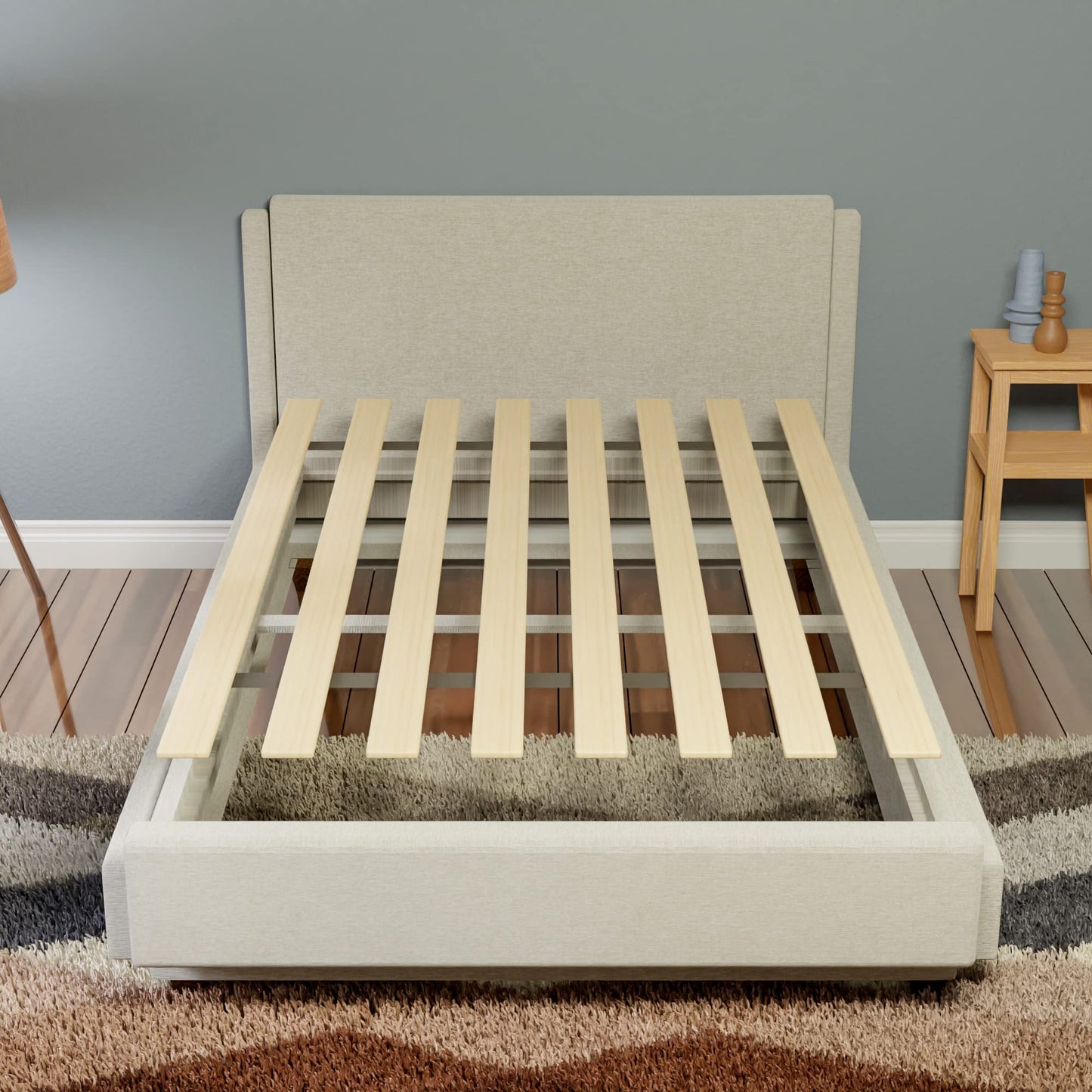 Continental Sleep, 0.68-Inch Vertical Wooden Bunkie Board/Bed Slats, Enhance Mattress Support, Twin(38.5"), Beige