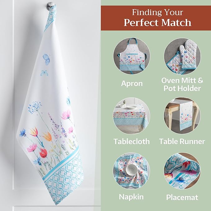 Maison d' Hermine Kitchen Towels Set of 3 100% Cotton 27.50" x 20" Reusable