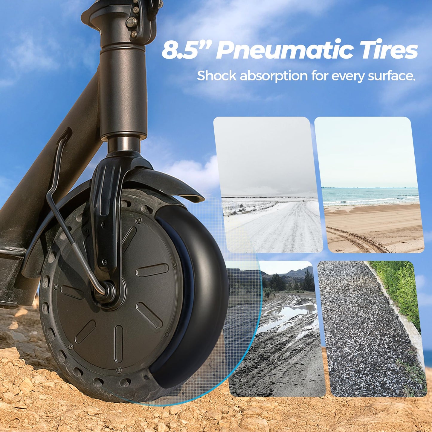 WAWSCOTE Electric Scooters - Electric Scooter for Audlts, 500W Peak Motor, 18 Max MPH, 21 Miles Range, APP Control, Lightweight Foldable E-Scooter