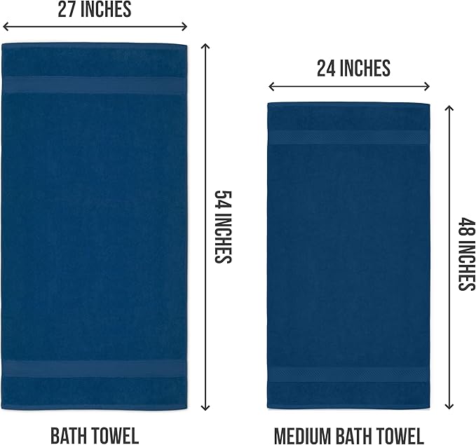 Utopia Towels 6 Pack Medium Bath Towel Set, 24 by 48 Inches, 500 GSM 100% Ring