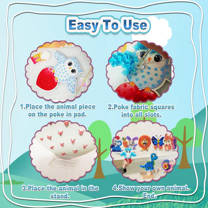 JRD&BS WINL Poke A Dot Art Kit - Magical Animals Theme No-Mess DIY Craft for Kids Mess-Free Fun for Kids, DIY Wood Craft Kits, Creative Activity, Christmas Gifts for Girls & Boys Ages 4