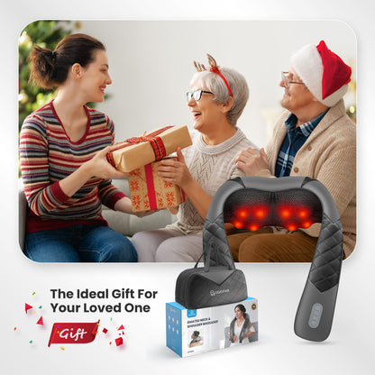 COMFIER Shiatsu Neck and Shoulder Massager,Gifts for Mom Dad,Deep Kneading Massage Pillow with Heat, Back Massager, Pillow Massage, Black