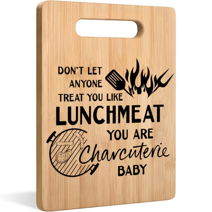 WARDOS Funny Cutting Chopping Board, Don't Let Anyone Treat You Like Lunchmeat Your Charcuterie Decorative Bamboo Cutting Boards for Kitchen, Charcuterie Boards