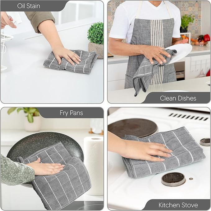 Utopia Towels 8 Pack Kitchen Towels Set, 12x12 Inches, Highly Absorbent and
