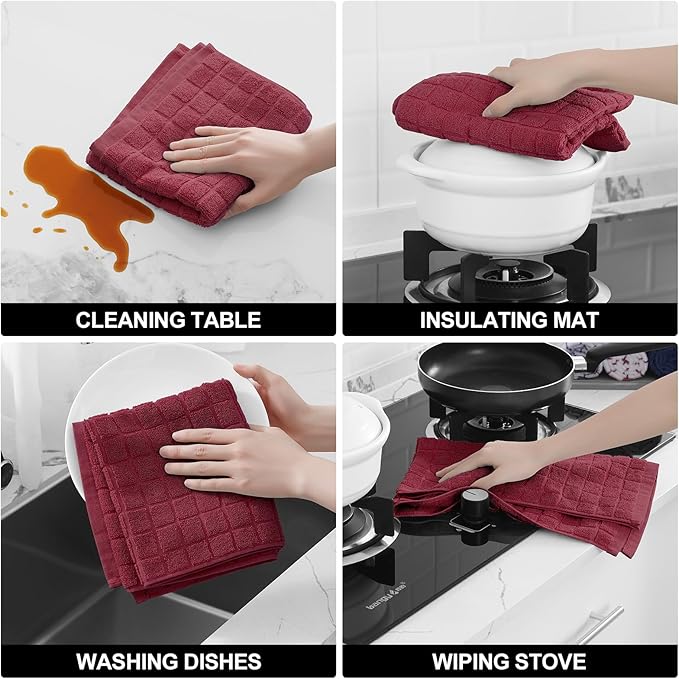 Homaxy Premium Cotton Kitchen Towels 16"x 28", Large Natural Ring Spun 390 GSM