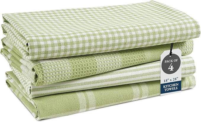 LANE LINEN Cotton Kitchen Towels Set, Quick-Drying Dish Towels