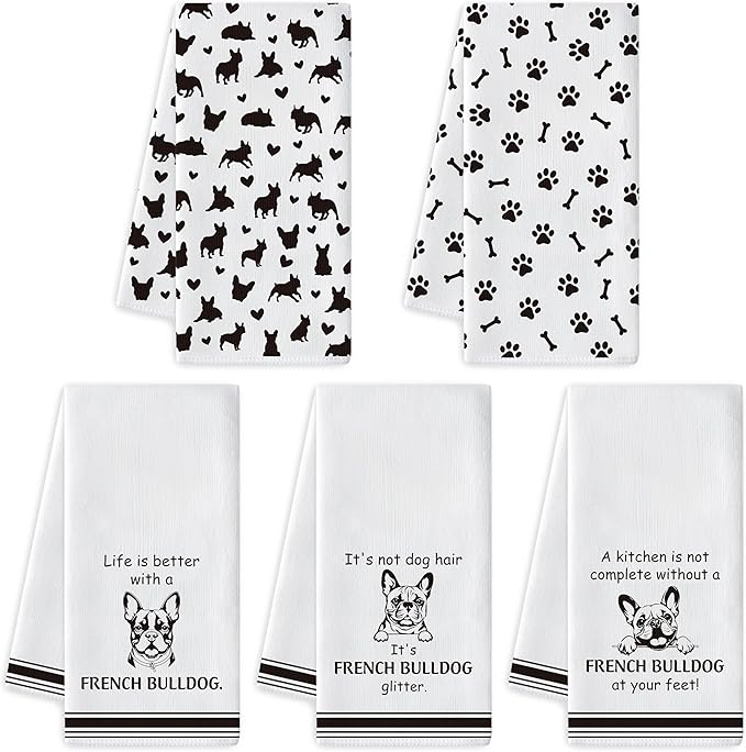 French Bulldog Kitchen Dish Towel