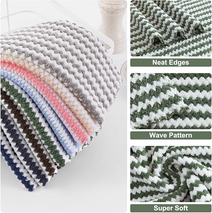 Homaxy 18 Pack Kitchen Dish Cloths, Ultra Soft and Absorbent Dish Towels