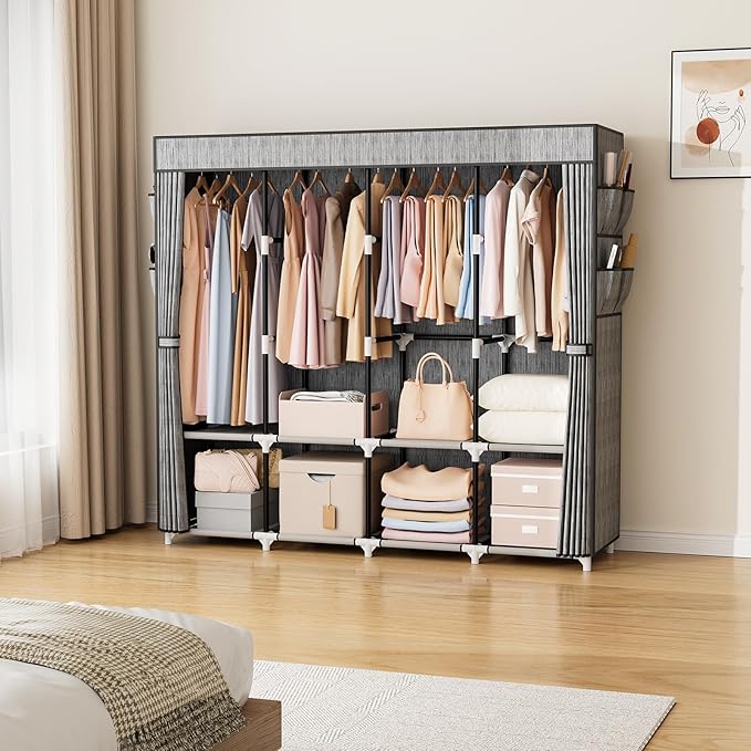 VTRIN Portable Closet for Hanging Clothes 67 Inch Wide Large Capacity Portable