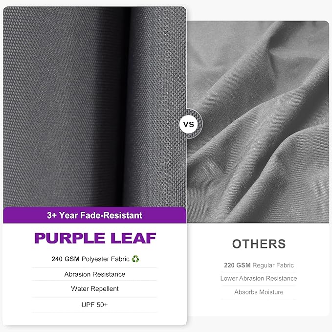 PURPLE LEAF 11.5' X 8.2' Tilting Patio Umbrella with Base Outdoor Cantilever Swivel Rectangle Umbrella Aluminum Offset Umbrella with 360-degree Rotation for Garden Deck Pool Patio Light Grey