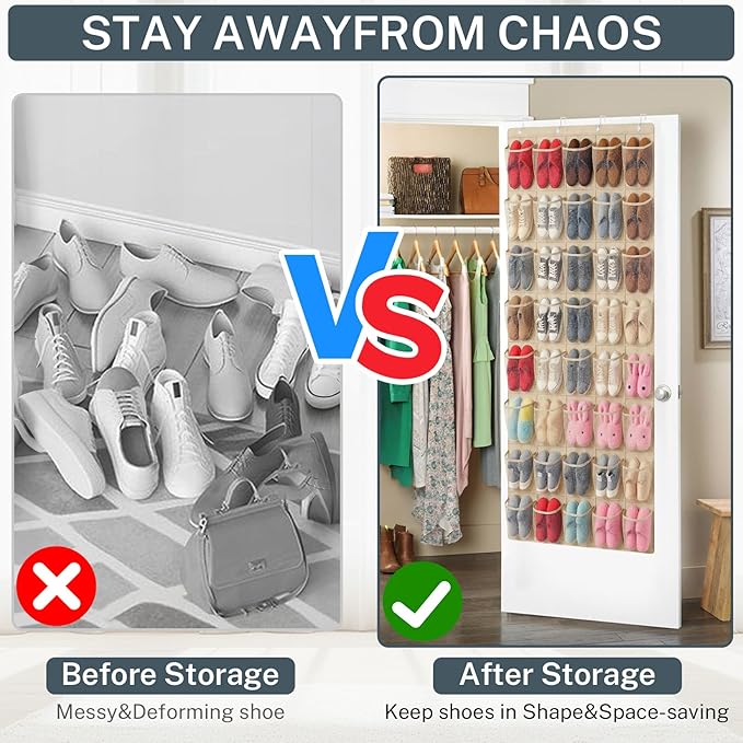 40-Pocket Over the Door Shoe Organizer