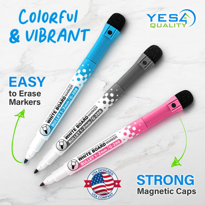 Magnetic Dry Erase Whiteboard Calendar for Fridge - A3 / 40 x 30 cm - Refrigerator White Board Sheet with 3 Colourful Markers & Eraser - Monthly Meal Planner & Organiser for Family - by Yes4Quality